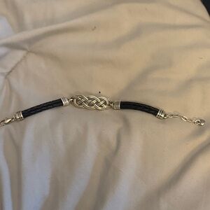 Brighton Silver and Black Braided Bracelet